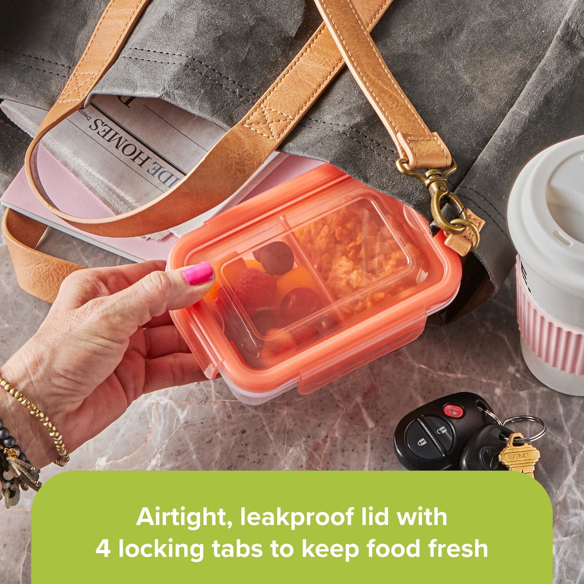 Snapware? Meal Prep Divided: 2-cup Rectangle Storage Container. 2-Section - Image 4